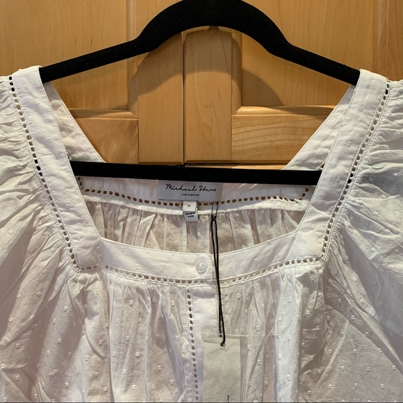 NWT Michael Stars Patsy White Cotton Top Sz. S - Picture 7 of 9